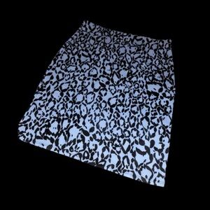 Atelier Jai Animal Print Pencil Skirt in Light Blue & Black•L-XL